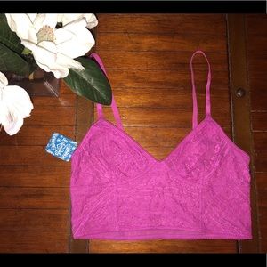 Free People Lace Cropped Bralette Sz Medium